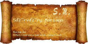 Sárváry Mariann névjegykártya